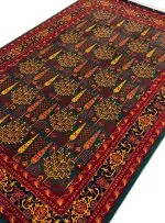 فرش بلوچ طرح طبیعت 3 زمینه سبز 700 شانه کد 72068043 - فرشخونه