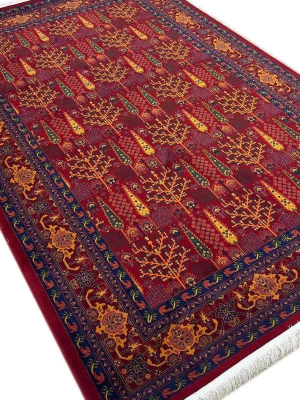 فرش بلوچ طرح درختی 4 700 شانه رنگ قرمز کد 48043 - فرشخونه