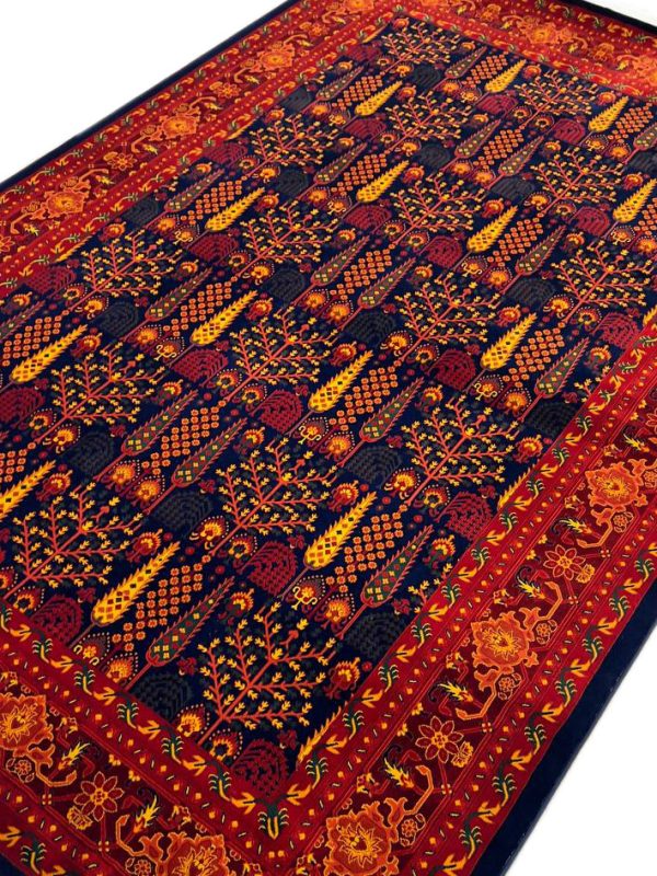 فرش بلوچ طرح درخت سرو 700 شانه رنگ سرمه ای کد 80043 - فرشخونه