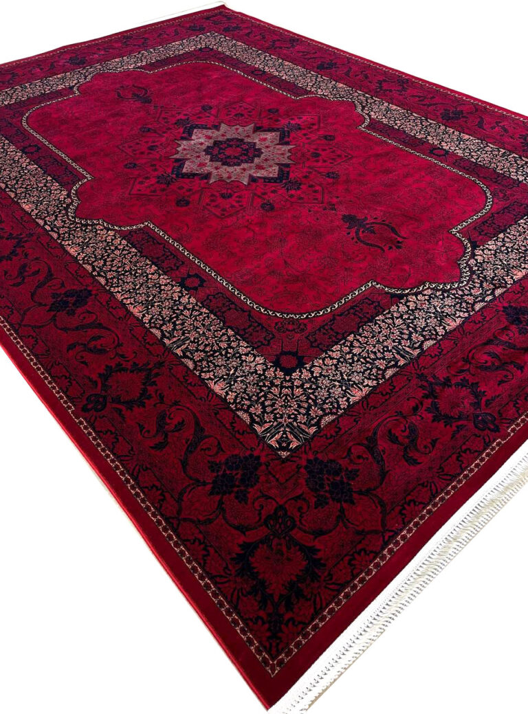 فرش ماشینی طرح گبه هریس روناسی 700 شانه کد 058