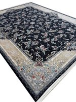 فرش ماشینی طرح آریانا سرمه ای 700 شانه کد 754