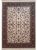 فرش طرح افشان سنتی رنگ کرم 700 شانه تراکم 2550 کد 70132