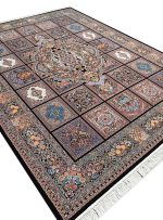 فرش خشتی طرح کژال سرمه ای700 شانه تراکم 2550 کد 70146