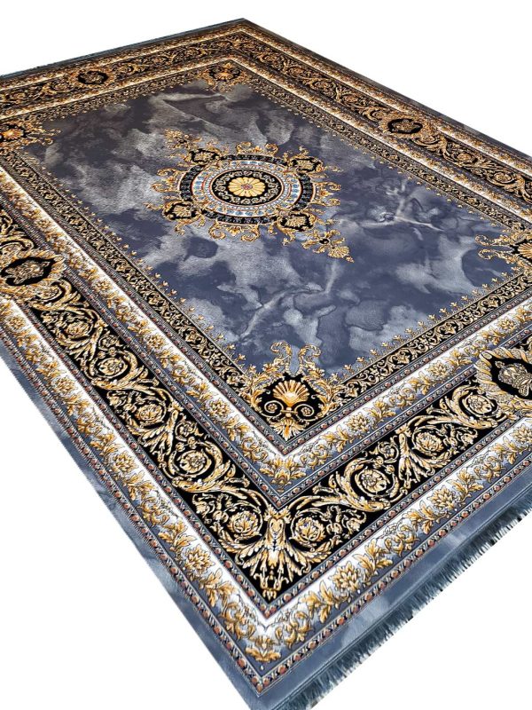فرش طرح ژیوا 700 شانه تراکم 2550 کد 70041 دودی