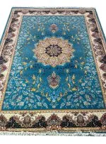 فرش طرح هیوا2 700 شانه تراکم 2550 کد 0202 آبی