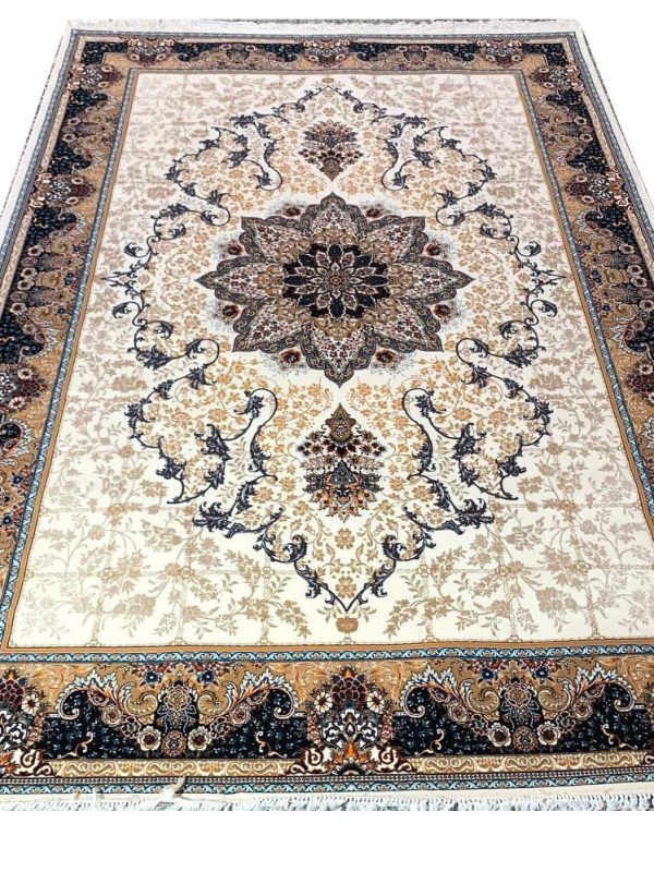 فرش طرح هیوا2 700 شانه تراکم 2550 کد 0202 کرم