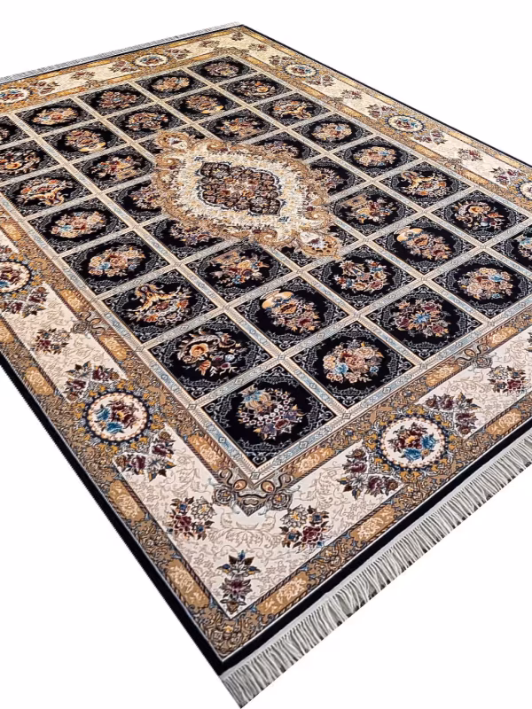 فرش طرح گلدونی 700 شانه تراکم 2550 کد 284