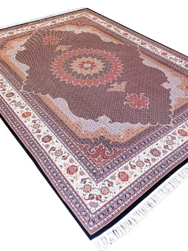 فرش ریز ماهی طرح عراقی 700 شانه تراکم 2550 سرمه ای کد 10763