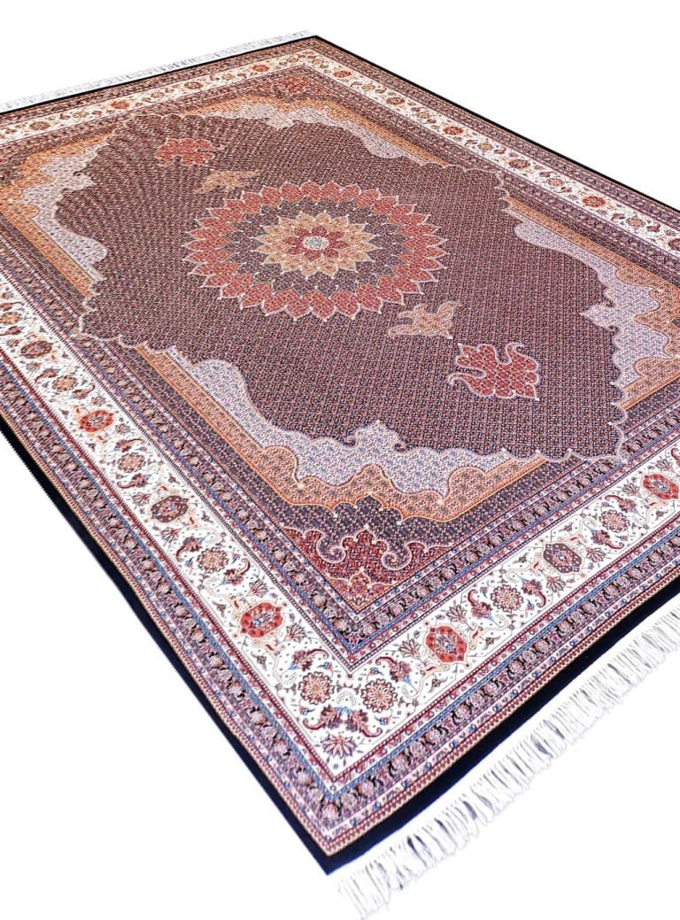فرش ریز ماهی طرح عراقی 700 شانه تراکم 2550 سرمه ای کد 10763