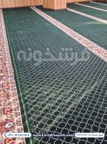 فرش تشریفات سجاده ای طرح کاشی رنگ سبز کد 1047