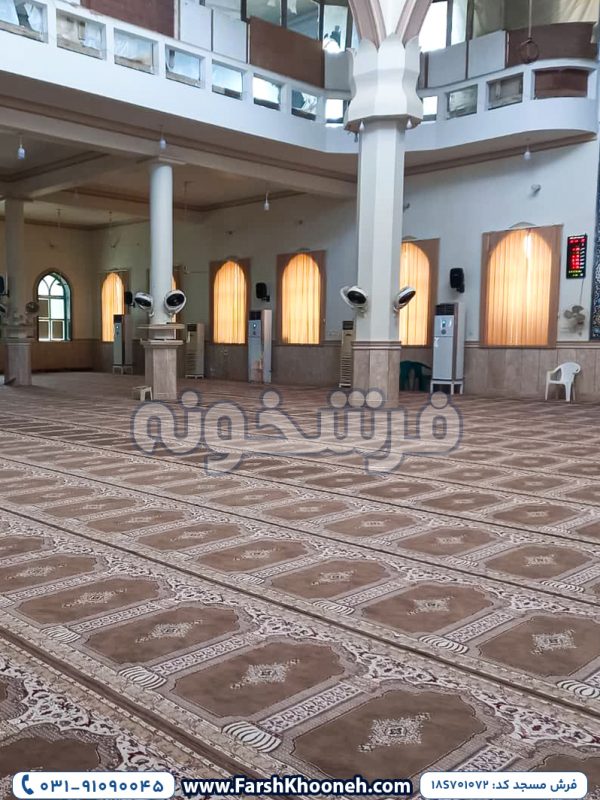 فرش سجاده ای طرح محرابی رنگ گردویی 700 شانه کد 701072 - فرشخونه