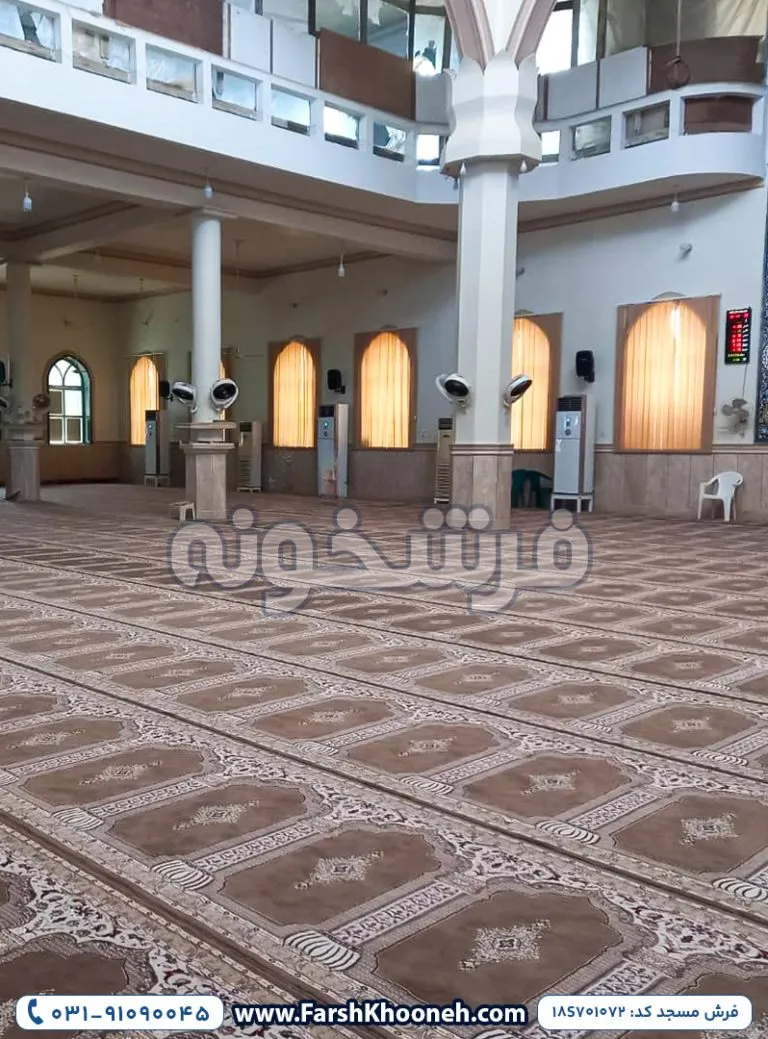 فرش سجاده ای طرح محرابی رنگ گردویی 700 شانه کد 701072 - فرشخونه