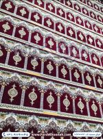 فرش سجاده ای طرح چلچراغ زمینه لاکی 700 شانه کد 701073