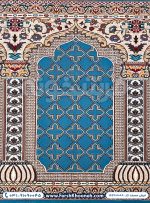 فرش سجاده ای طرح پنجره فولادی رنگ آبی 700 شانه کد 1088
