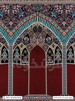 فرش سجاده ای طرح کتیبه رنگ لاکی کد 1089