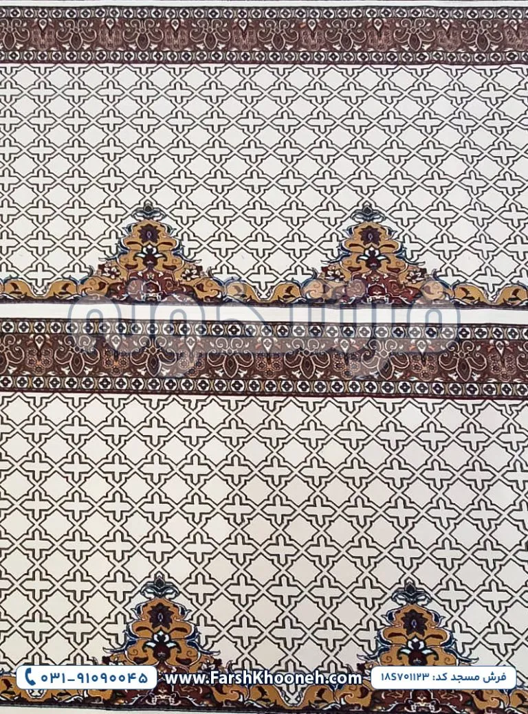 فرش سجاده ای طرح پنجره فولاد کرم 700 شانه کد 701123