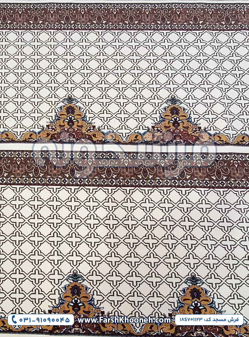 فرش سجاده ای طرح پنجره فولاد کرم 700 شانه کد 701123