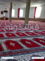 فرش سجاده ای طرح محرابی زمینه لاکی 700 شانه کد 701134