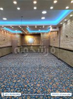 فرش سجاده ای تشریفاتی طرح افشان زمینه آبی کد 1140