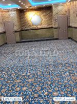 فرش سجاده ای تشریفاتی طرح افشان زمینه آبی کد 1140