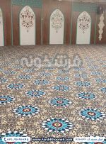 فرش تشریفات سجاده ای طرح خورشید رنگ گردویی کد 701143