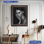 تابلو فرش پرتره طرح بانوی غمگین