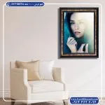 تابلو فرش پرتره طرح نگاه زیبا