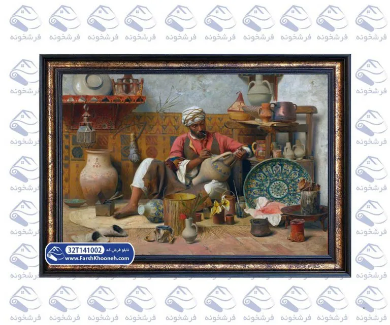 تابلو فرش مرد کوزه گر کد 41002