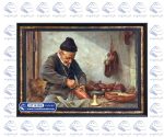 تابلو فرش ایرانی طرح پیرمرد گیوه دوز