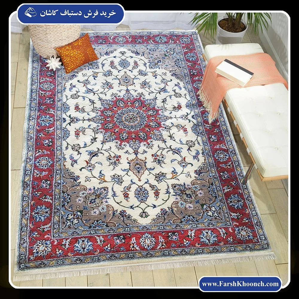 فرش دستباف کاشان با کیفیت و رنگ بندی عالی