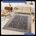 فرش افشان بهشت زمینه سرمه ای