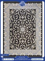 فرش پارلا سرمه ای گل برجسته 1200 شانه تراکم 3600 برجسته کد 20992 - فرشخونه