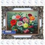 تابلو فرش گل و غنچه