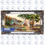 تابلو فرش کلبه چوبی و آسیاب