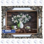 تابلو فرش پارچ گل بابونه کد 43055