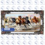 تابلو فرش گله اسب در ساحل کد 1-144014