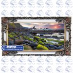 تابلو فرش غروب ساحل سنگی