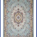 فرش فیروزه ای حاشیه طلایی