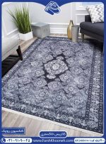 فرش کلاریس سه بعدی خاکستری در دکوراسیون