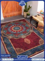 فرش چاپی زمینه لاکی با رنگ بندی زیبا