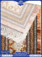 فرش کلاریس طرح ریز ماهی قهوه ای 1200 شانه