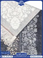 فرش کلاریس ترنج گرد طوسی 1200 شانه