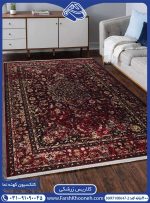 فرش کلاریس کهنه نما طرح لیلیان 700 شانه کد 7100647 - رنگ زرشکی - فرشخونه