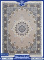 فرش طرح تندیس بژ حاشیه سیلور 1000 شانه کد 2-11439
