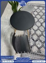فرش مدرن سرمه ای نقره ای گل برجسته با کیفیت عالی