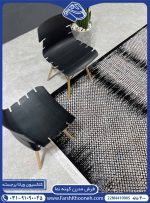 فرش فانتزی طرح لوزی ریز وینتیج رنگ مشکی کد 441006S - فرشخونه