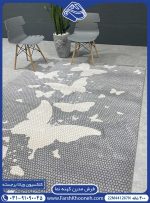 فرش وینتیج طرح پروانه ها در دکوراسیون