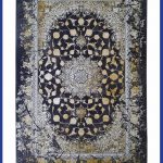 فرش کهنه نما زمینه تیره طلاکوب