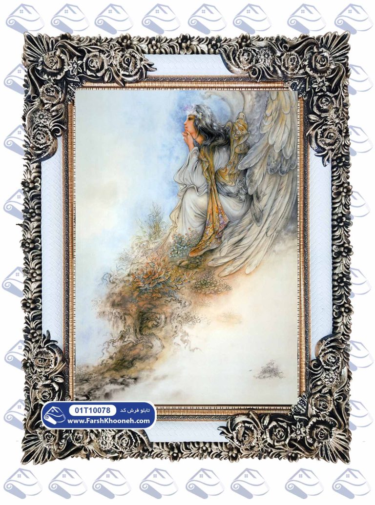 تابلو فرش فرشته در تفکر کد 10078