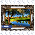 تابلو فرش منظره دریاچه زلال کد 4046